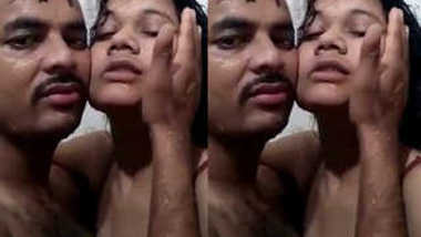 Desi female is made for sex so XXX partner kisses her in the shower