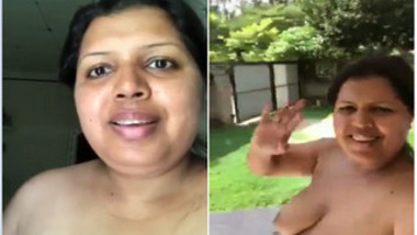 Naked woman from India walks around the house filming amateur video
