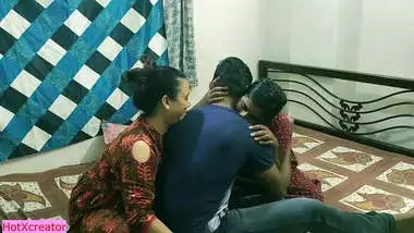 Indian sister in law shared her boyfriend with milf hot bhabhi hot  threesome sex with dirty audio indian sex video