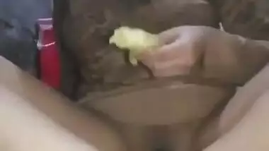 Desi very horny girl masturbating with banana (new)