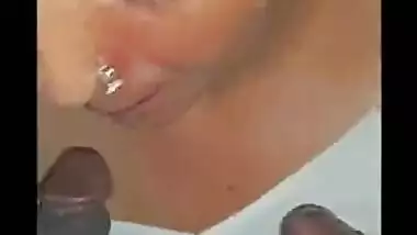 Cuckold desi wife sucking 2 cock deepthroat