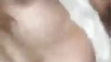 XXX partner touches chubby Desi housewife's twins before penetration