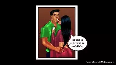 Desi Savita Bhabhi has boobs kissed by Devar in this comic XXX video