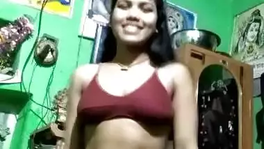 Sexy village girl showing her slim body