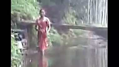 Aunty Bathing In The River