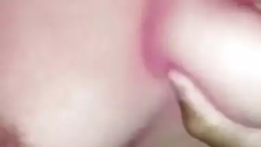 smooching gfs boobs with colour secretly in bathroom