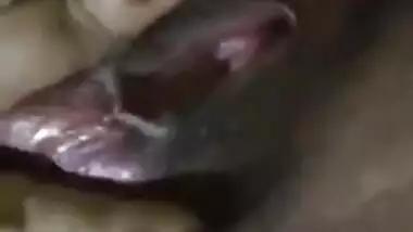 During sex video Desi sweetheart shows big boobs and rubs XXX twat