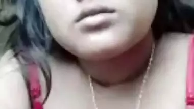 Pink bra girl boob show on video call to lover