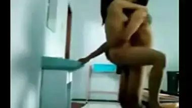 Desi hostel girl standing fucked by lover