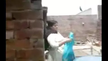 Punjabi Village Bhabhi outdoor sex with devar on rooftop