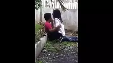 Santipur Outdoor Fucking - Horny college couple enjoy a quick outdoor fuck with lover indian sex video