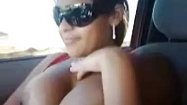 sexy indian babe inside a car