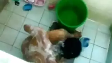 Bath time for indian aunty