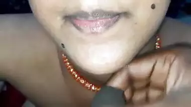 Indian Desi Cute Beautiful Caretaker does Blowjob, Masturbation & Cumshot for her Owner