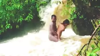 indian Girl Having Sex near Waterfall