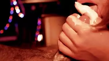 Delicious whipped cream blowjob