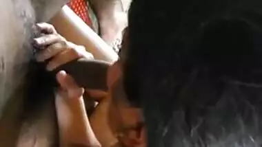 Desi babe with perky tits wraps her lips around boyfriend's XXX dick