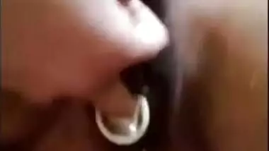 Teengirl fingering her pussy with condoms on video call