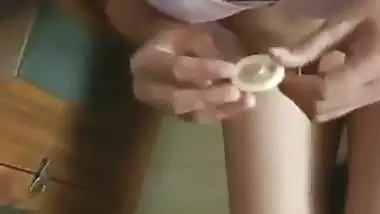 Wife BJ and wear condom