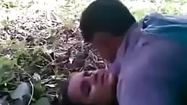 Indian girl has threesome with her boyfriends in the jungle