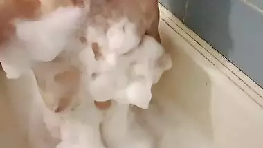 Super Bubbles. Bathing With Lots Of Foam