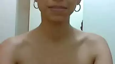 Skinny latina naked front the webcam