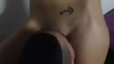 Sexy girl taking kiss on her pussy