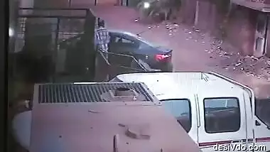 Quickly fucking on street caught in cctv