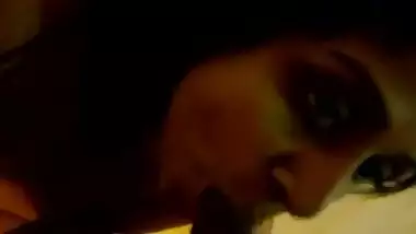Desi hot aunty sucking guys cock after party
