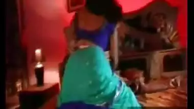 Aunty In Blue Saree - Movies.