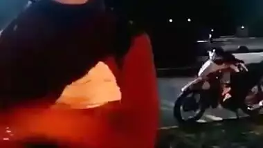 Girl in Scooty Showing Boobs to Checking officer