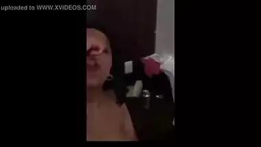 Horny Indian Aunty Crushing Condom To Drink Cum Of Young Lover