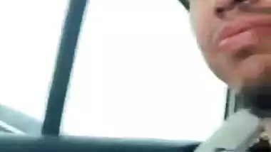 Beautiful desi girl sucking cock in car with bf