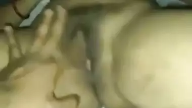 Man eats his lady’s pink pussy on video call sex
