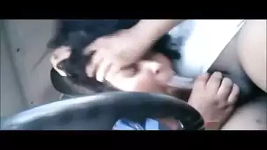 Mallu horny girl gives blowjob to truck driver outdoors