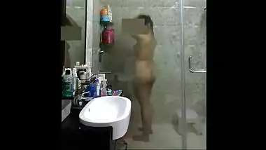 Appetizing busty indian wife taking a shower hidden cam XXX sex video