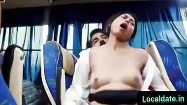 Indian Girl Groped & Fucked In Bus By Romantic Lover