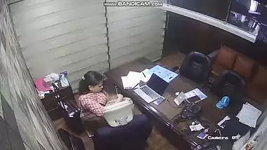 Office girl kissing and blowjob to boss son sex MMS