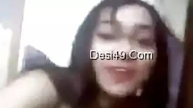Long-haired Desi teen poses naked to show perfect XXX tits and pussy