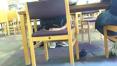 Candid Tamil Teenage's Feet in Library