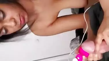 Busty Latina Sucks Dick And Makes Roomate Cum W/ Her Toy