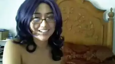 Cutie in glasses topless on webcam- hotcamgirls.in