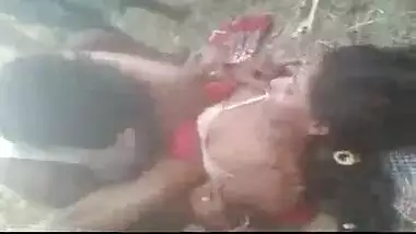 Horny Desi south indian village cheating girl hard fucked threesome jungle by in outdoor fucking sound clear audio
