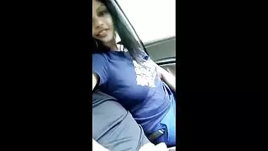 Desi sex model shows off her full XXX titties home and in the car