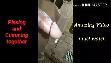 Pissing and cumming together LOTS OF CUM must watch