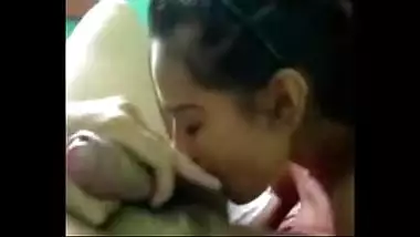 Desi girl topless exposure during blowjob to lover