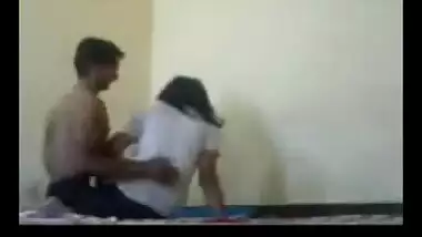 Indian college teen with her boyfriend in his...