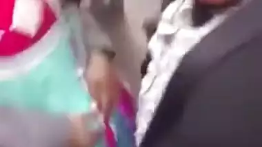 punjabi boys having fun with a girl in public