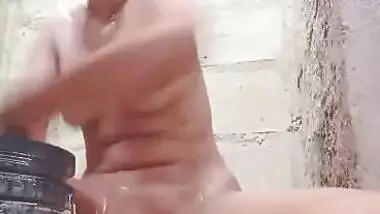 Villag Bhabhi bathing full nude in bathroom