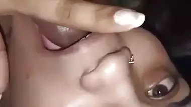 A real slut gives an Indian blowjob to her horny lover